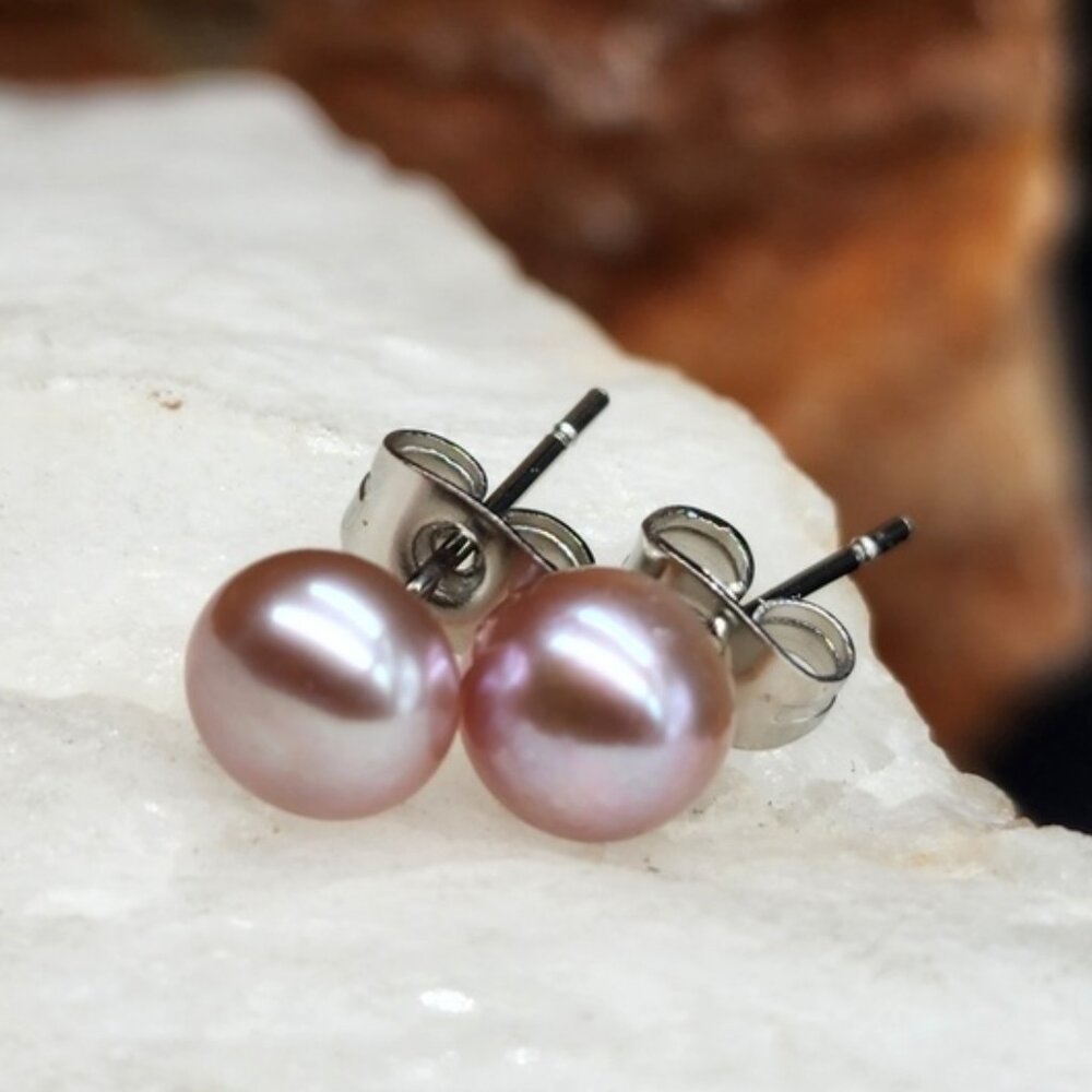Minimalist Jewelry Natural Rose Lilac Lavender Pearls Hypoallergenic
